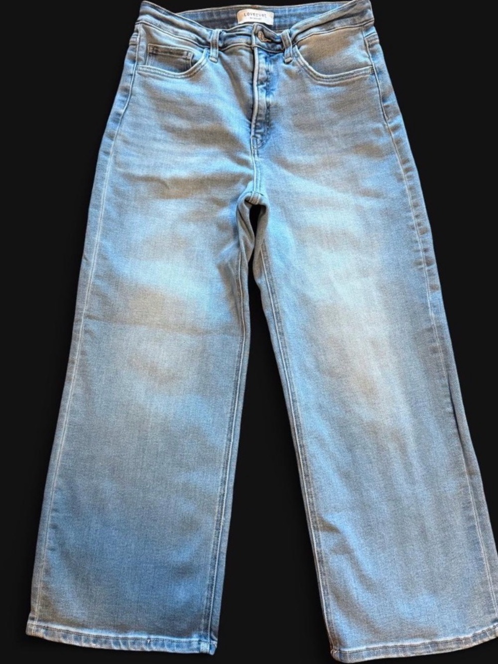 Lovervet by Vervet High Rise Cropped Wide Leg Jeans Light Wash Size 11 (30)